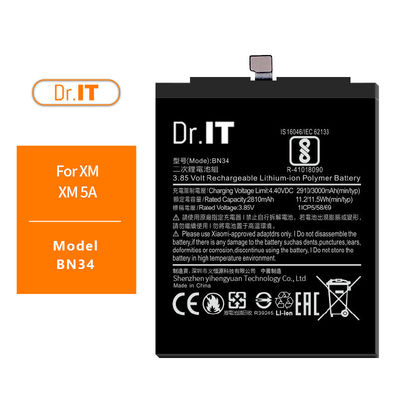Energy Saving Lithium Cell Phone Battery BN34 Mi 5a Battery 3000mah